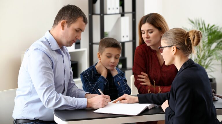 Divorced couple with children